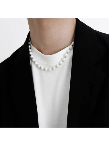 Men's Pearl Street Fashion Necklace White - BASSCLEF - BALAAN 1