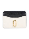 The Snapshot Color Block Leather Card Wallet White Black - MARC JACOBS - BALAAN 1