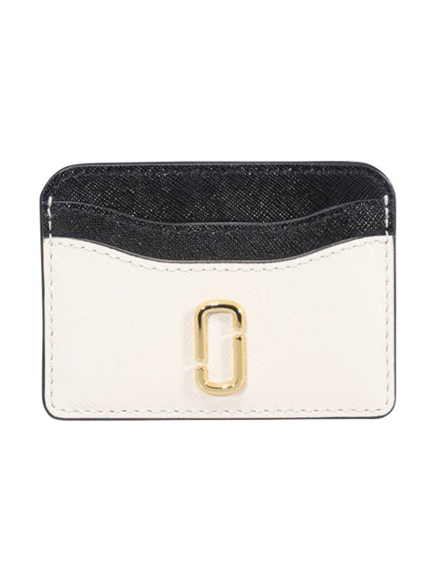 The Snapshot Color Block Leather Card Wallet White Black - MARC JACOBS - BALAAN 1