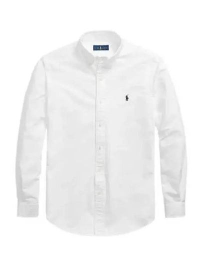 Embroidered Pony Logo Long Sleeve Shirt White - POLO RALPH LAUREN - BALAAN 2