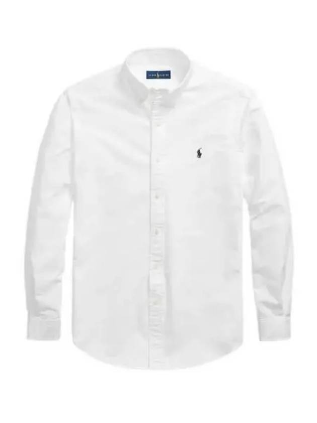 Embroidered Pony Logo Long Sleeve Shirt White - POLO RALPH LAUREN - BALAAN 2