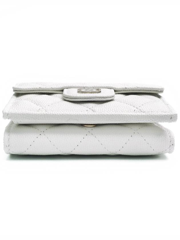 Classic 3 tier bi fold wallet white snap caviar gold plated full set - CHANEL - BALAAN 3