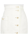 Women's Cotton Canvas Wrap H-Line Skirt White - GUCCI - BALAAN.