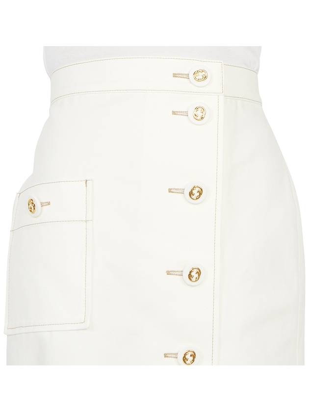 Women's Cotton Long A-Line Skirt White - GUCCI - BALAAN 7