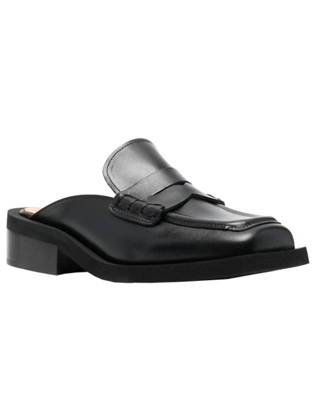 square toe backless loafer mule black - GANNI - BALAAN.