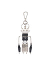 Saffiano Leather Robot Trick Keychain Silver - PRADA - BALAAN 1