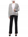 4-Bar Loopback Jersey Cardigan Light Grey - THOM BROWNE - BALAAN 4