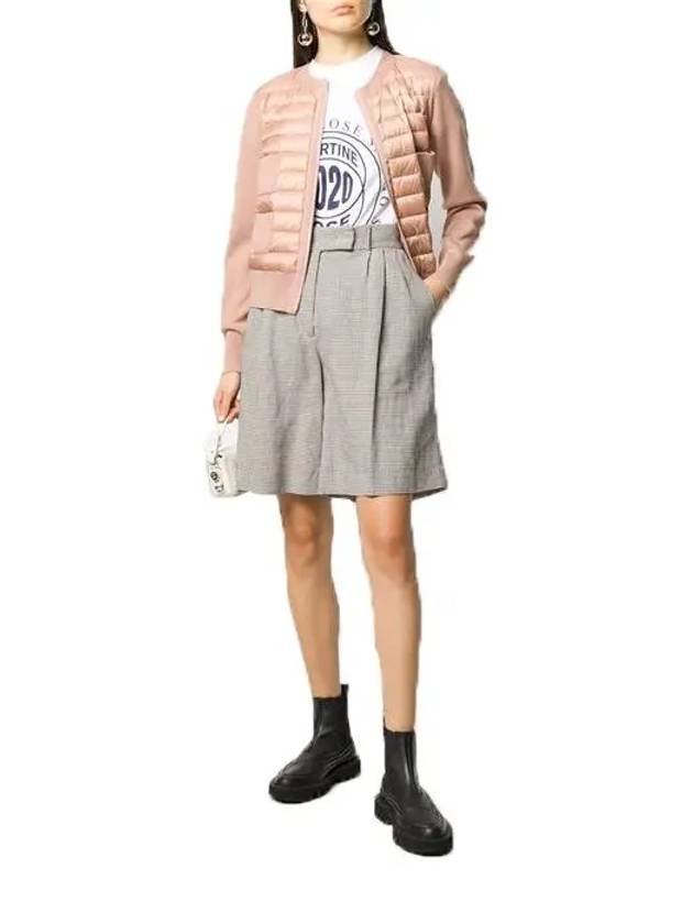 Women's Logo Patch 4 Pocket Arm Logo Cardigan Padded Light Pink - MONCLER - BALAAN 7