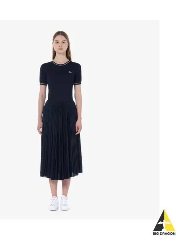 Women s Jersey Pleated Skirt Navy - LACOSTE - BALAAN 1