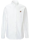 Oxford Institutional Foxhead Patch Button Down Classic Shirt White - MAISON KITSUNE - BALAAN 2