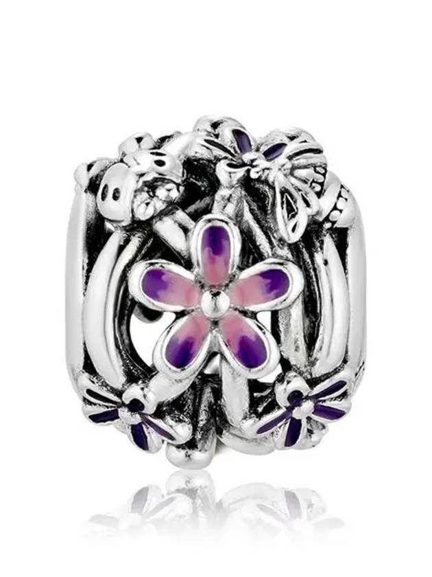 Open Work Purple Daisy Bracelet Charm Silver - PANDORA - BALAAN 3