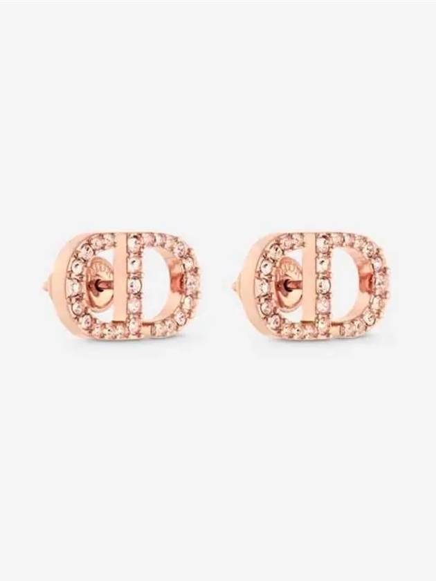 Petit CD Stud Crystal Earrings Pink - DIOR - BALAAN 4