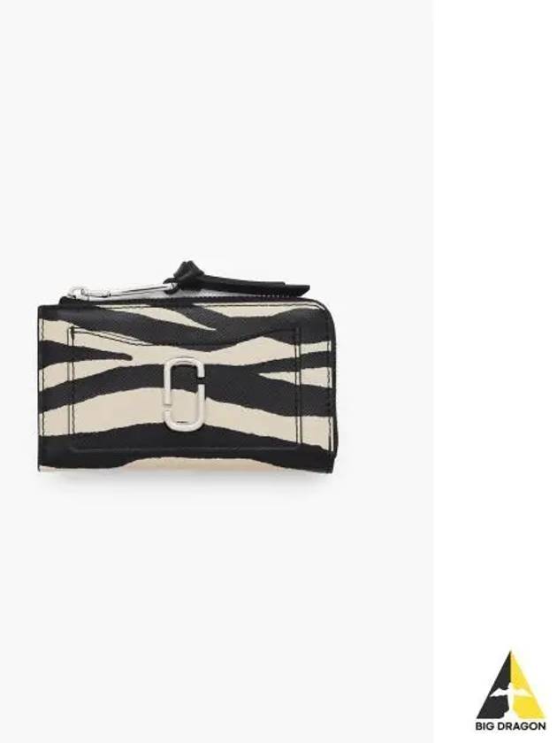 Zebra The Top Zip Multi Wallet BlackWhite MBACW24006BKX - MARC JACOBS - BALAAN 1