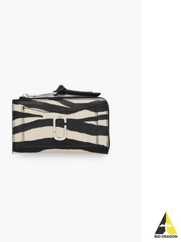 Zebra The Top Zip Multi Wallet BlackWhite MBACW24006BKX - MARC JACOBS - BALAAN 1