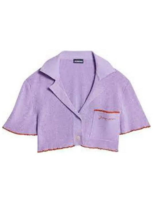 Le Haute Brilleau Smarkly Crop Bowling Cardigan Purple - JACQUEMUS - BALAAN 2