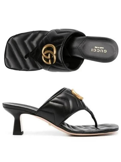 Quilted Sandal Heels Black - GUCCI - BALAAN 2