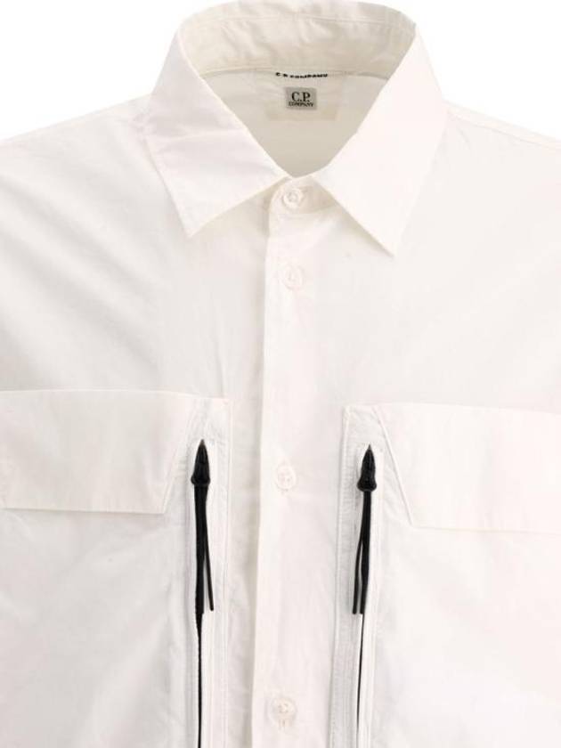 Cotton Popeline Over Long Sleeve Shirt White - CP COMPANY - BALAAN 4