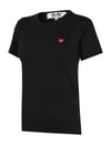 Mini Red Heart Wappen Short Sleeve T-Shirt Black - COMME DES GARCONS - BALAAN 4