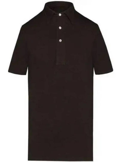 Collared Knit Pique Polo Shirt Dark Brown - MAISON MARGIELA - BALAAN 2