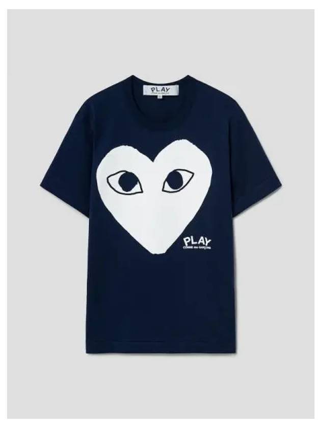 White heart print logo t shirt navy domestic product GM0024050992415 - COMME DES GARCONS PLAY - BALAAN 1