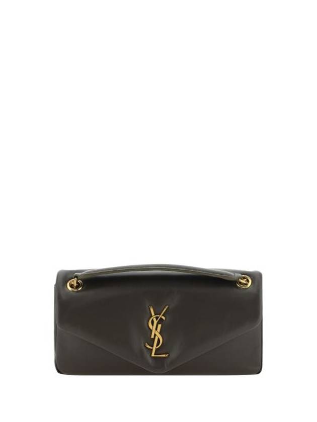 Calypso Small Plunged Lambskin Shoulder Bag Brown - SAINT LAURENT - BALAAN 1