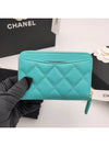 Classic caviar zipper aqua blue gold AP3686 - CHANEL - BALAAN 5