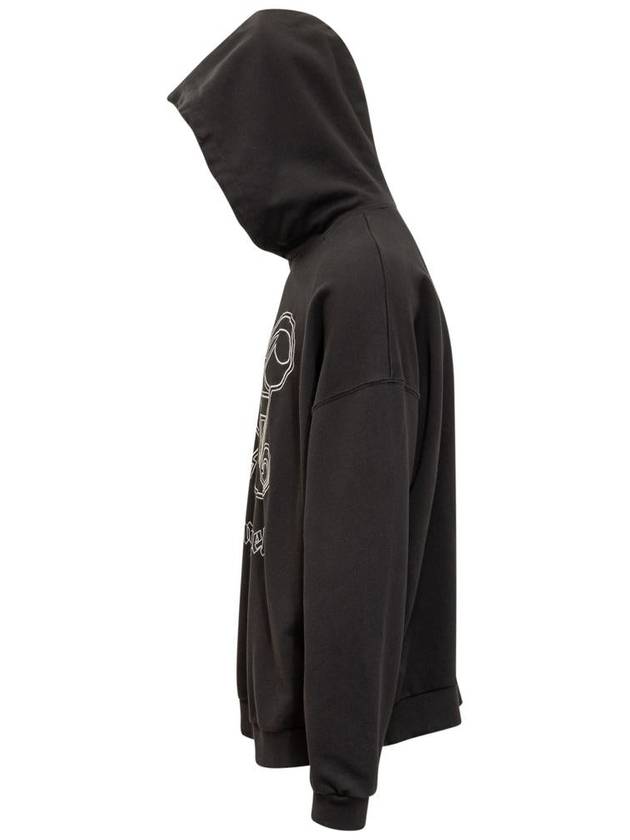 Monogram Popover Hoodie Black PMBB126E23FLE0011003 - PALM ANGELS - BALAAN 4