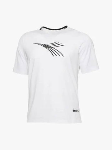 Diadora triple stripe frieze short sleeve t shirt white - DIADORA - BALAAN 1