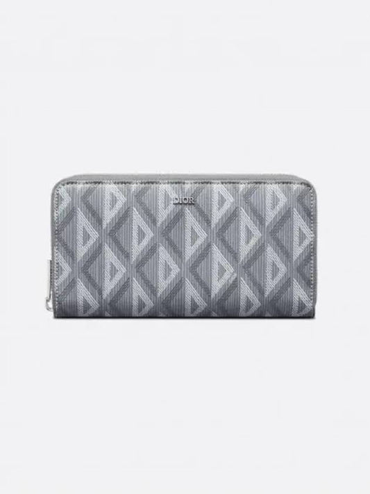 Homme CD Diamond Zipper Long Wallet Grey - DIOR - BALAAN 2