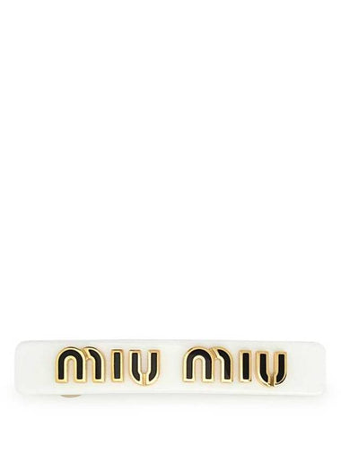 Plexiglas Metal Hair Clip White - MIU MIU - BALAAN 1