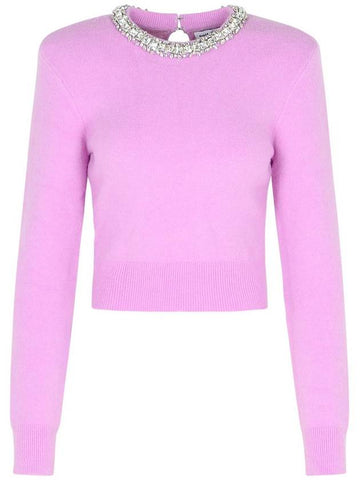 Self-Portrait Pink Viscose Blend Sweater - SELF PORTRAIT - BALAAN 1