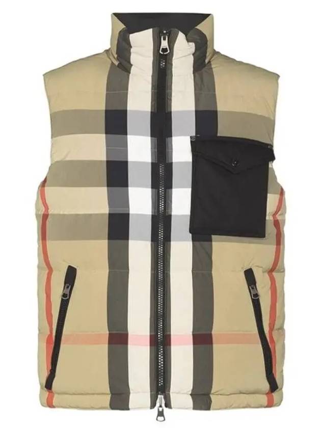 Reversible Check Pocket Embroidered Nylon Vest Beige - BURBERRY - BALAAN 2