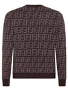 Men's Monogram Intarsia Knit Top Grey - FENDI - BALAAN 3