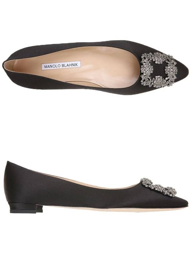 Hangisi Satin Jewel Buckle Flat Black - MANOLO BLAHNIK - BALAAN 2