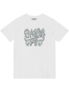 Logo Print Short Sleeve T-Shirt White - GANNI - BALAAN 1