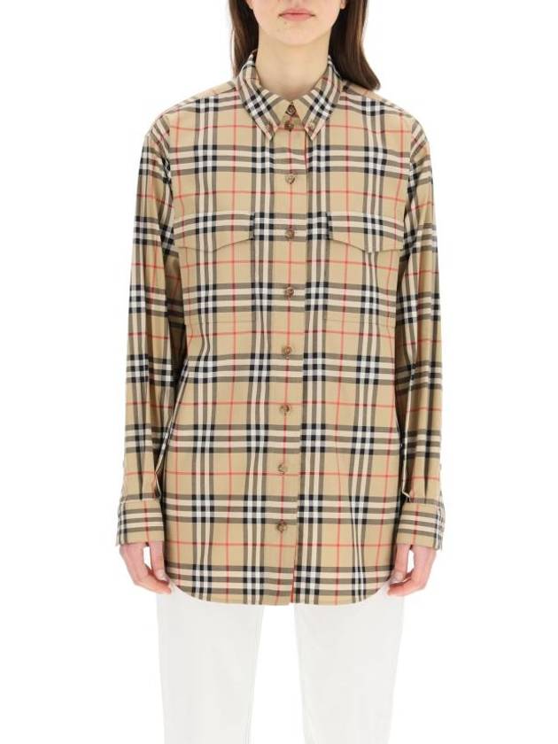 Vintage Check Overfit Shirt Beige - BURBERRY - BALAAN 3