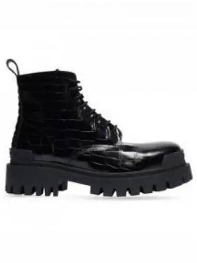 Strike Crocodile Embossed Walker Boots Black - BALENCIAGA - BALAAN 2