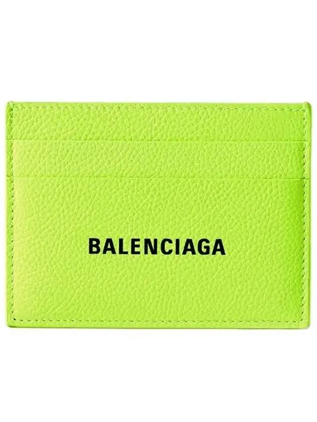 logo card wallet neon yellow - BALENCIAGA - BALAAN.
