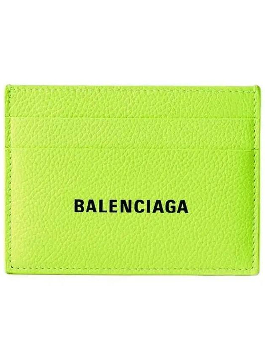 logo card wallet neon yellow - BALENCIAGA - BALAAN.