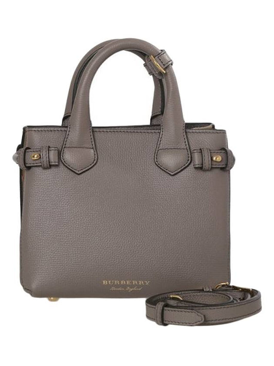 Banner House Check Derby Mini Tote Bag Grey - BURBERRY - BALAAN 1