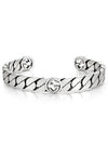 Interlocking G Wide Cuff Bracelet Silver - GUCCI - BALAAN 4