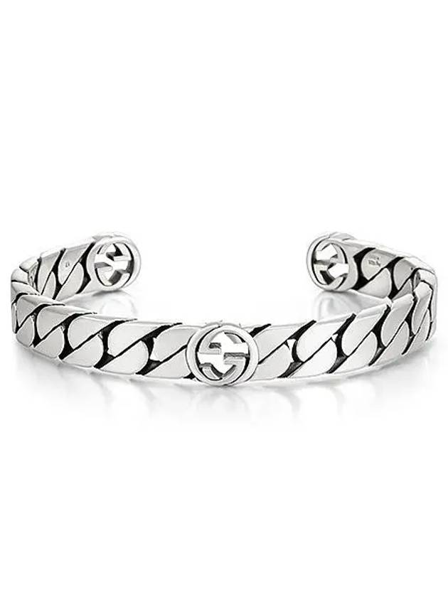 Interlocking G Wide Cuff Bracelet Silver - GUCCI - BALAAN 4