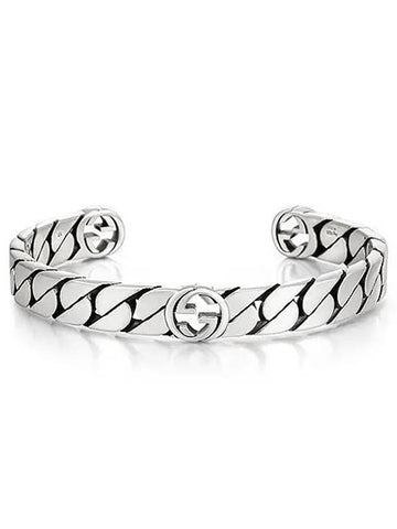 Interlocking G Wide Cuff Bracelet Silver - GUCCI - BALAAN 1