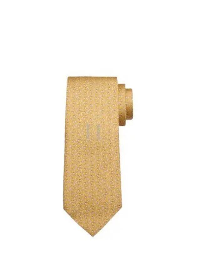 Giraffe Print Silk Tie Yellow - SALVATORE FERRAGAMO - BALAAN 2