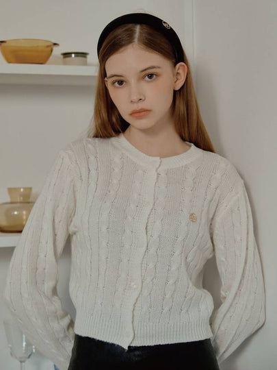 Gold Cable Cardigan Ivory - ANOETIC - BALAAN 2