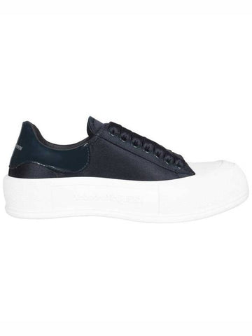 ALEXANDER MCQUEEN Deck Plimsoll Low Top Sneakers Navy 708085 W4GP9 1103 - ALEXANDER MCQUEEN - BALAAN