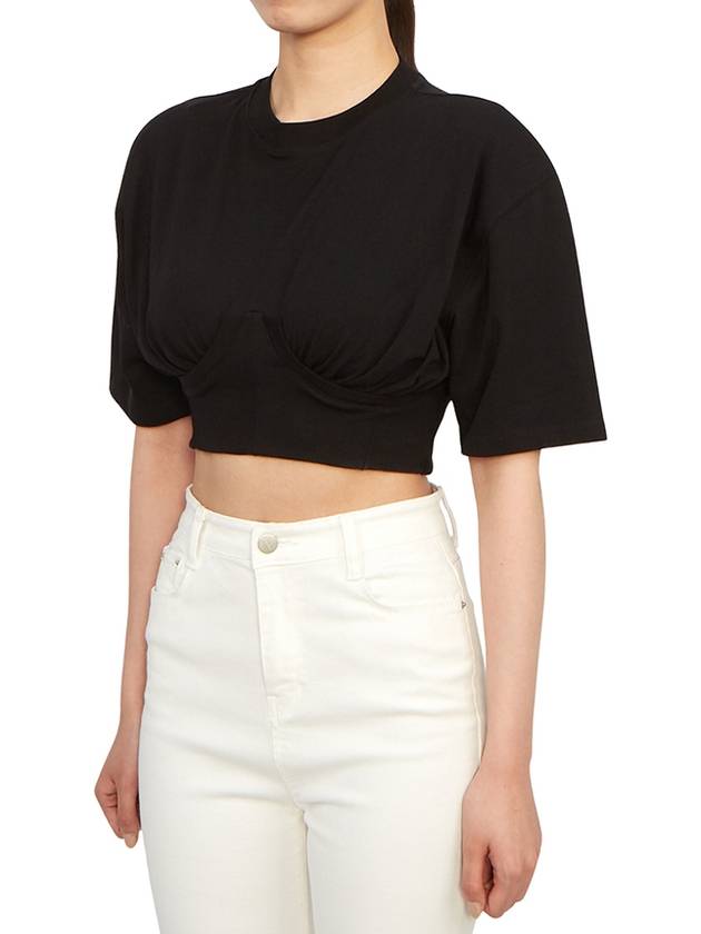 Le Caraco Crop Short Sleeve T-Shirt Black - JACQUEMUS - BALAAN 3