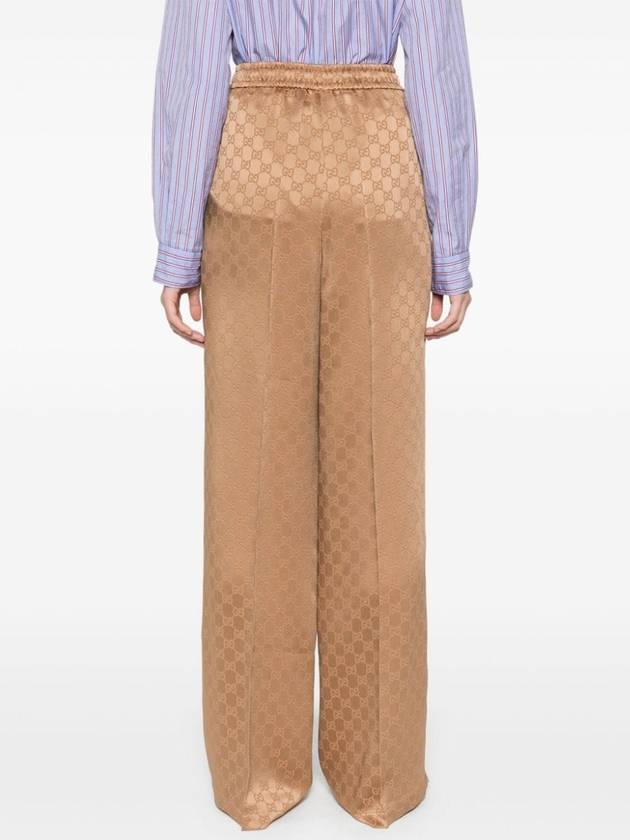 GG jacquard wide pants camel - GUCCI - BALAAN 5