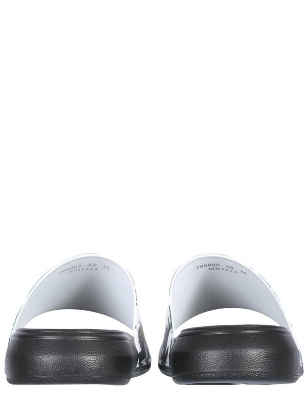 Graffiti Slippers Black White - ALEXANDER MCQUEEN - BALAAN 5