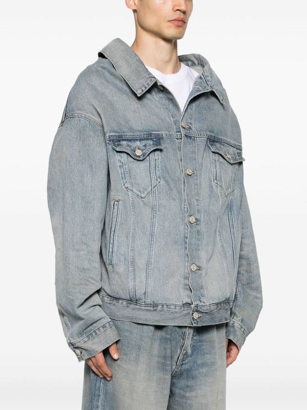 Off-Shoulder Denim Jacket Blue - BALENCIAGA - BALAAN 3